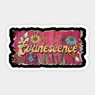 Classic Evanescence Personalized Flowers Proud Name Sticker